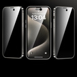 Чохол для iPhone 15 Pro Max, Privacy Dual Glass, для MagSafe, сріблястий