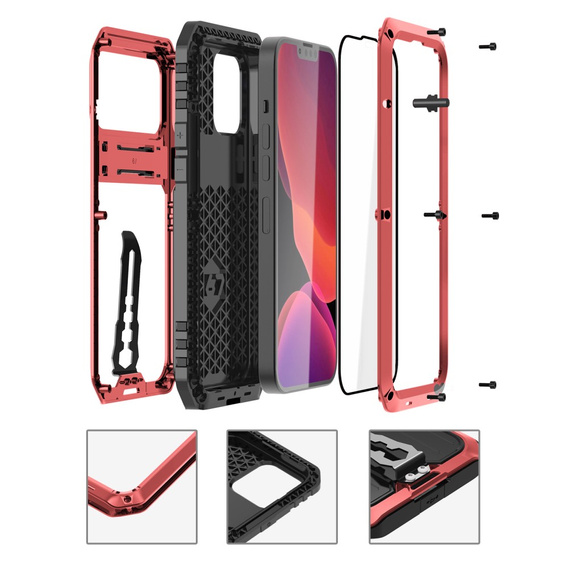 Чехол для iPhone 13, Armor Kickstand, бронированный, с подставкой, красный