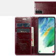 Флип-кейс CASEME для Samsung Galaxy S21 FE, Waxy Textured, красный