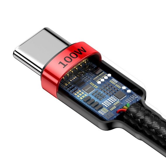 BASEUS Kaбель USB PD100W/QC3.0 Type-C 200cm - Red/Black