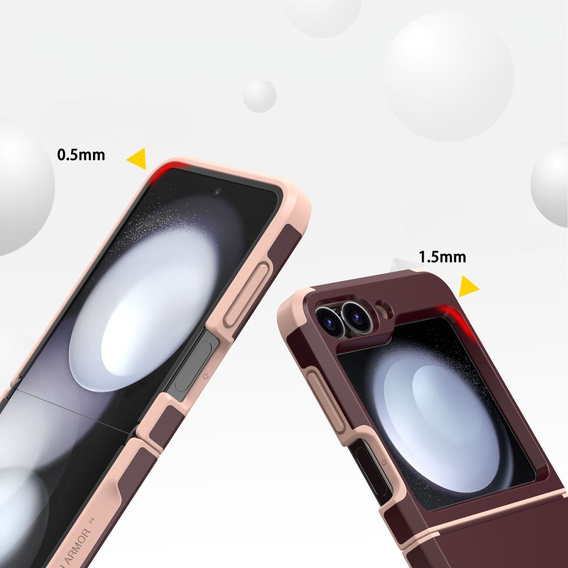 Бронированный чехол для Samsung Galaxy Z Flip7 FE / Z Flip6, Armor Shockproof, бордовый
