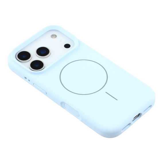 Силиконовый чехол для iPhone 17 Pro, для MagSafe, противоударный, синий