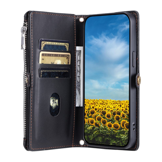 Откидной чехол для Xiaomi Redmi 14C / Xiaomi Poco C75, Wallet Zipper Pocket, чёрный