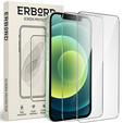 2x Загартоване скло для iPhone 12 Mini, ERBORD 9H Hard Glass на екрані