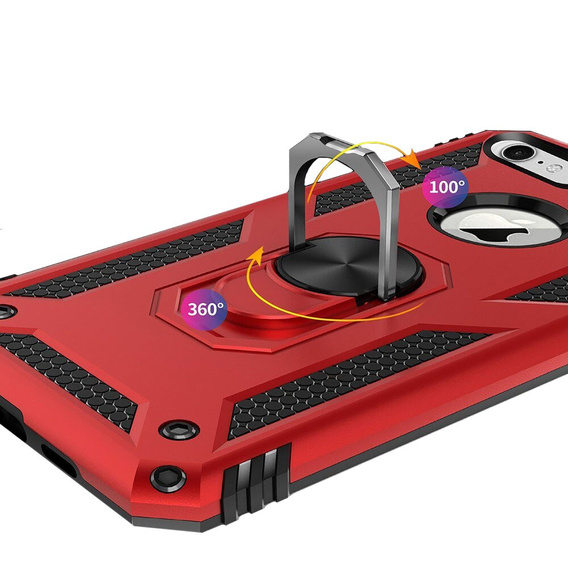 Броньований Чoхол до iPhone 6/6S/7/8/SE 2020/SE 2022, Nox Case Ring, червоний