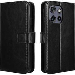 Футляр з клапаном для Motorola Edge 50 Neo / Motorola ThinkPhone 25, Crazy Horse Wallet, чорний