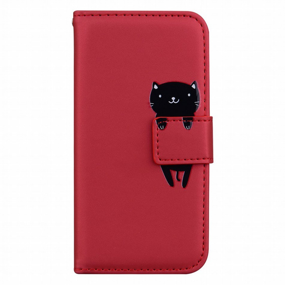 Чoхол Wallet до Xiaomi Redmi Note 11 / 11S, Cat, Red