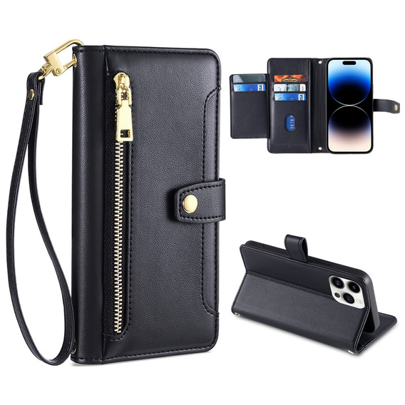 Чохол-книжка для iPhone 14 Pro Max, Wallet Zipper Pocket, чорний