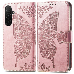 Откидной чехол для Samsung Galaxy A26, Butterfly, розовый rose gold