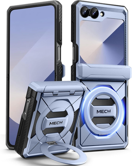 Чехол Tongate MECH с MagSafe для Samsung Galaxy Z Flip7 FE / Z Flip6, синий