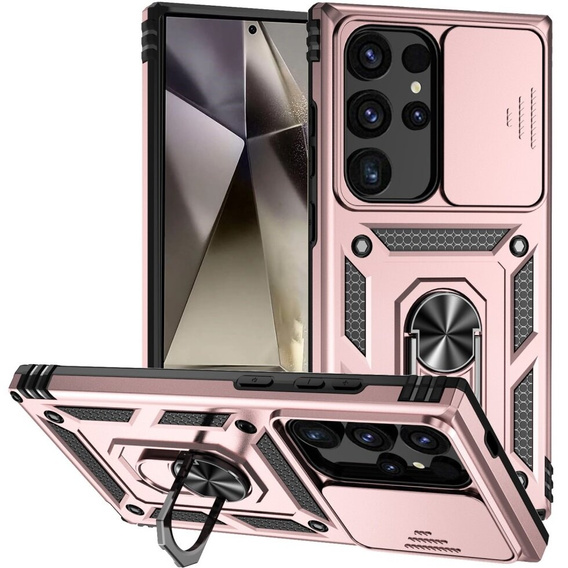 Чехол NOX Camera Slide Samsung Galaxy S24 Ultra, CamShield Slide, розовый rose gold