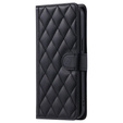 Чохол-сумка для Samsung Galaxy S25 FE, Rhombus Crossbody Leather, чорний