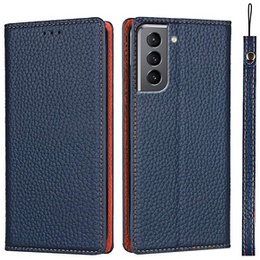 Шкіряний чохол для Samsung Galaxy S22, ERBORD Grain Leather, темно-синій