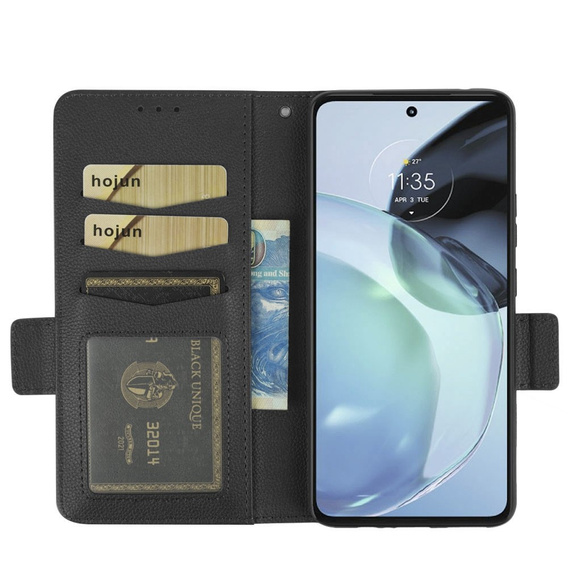 Чохол-книжка для Motorola Moto G72, Wallet Litchi Magnet, чорний
