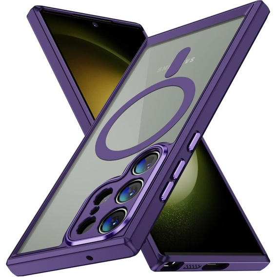 Чохол для Samsung Galaxy S23 Ultra, ERBORD Impact Guard, MagSafe, темно-фіолетовий