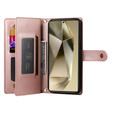 Чохол-книжка для Samsung Galaxy S25 Ultra, Wallet Zipper Pocket, рожевий