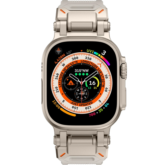 Ремешок ERBORD ProTech для Apple Watch 1/2/3/4/5/6/7/8/9/SE/Ultra/Ultra 2 42/44/45/49MM, белый