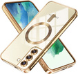Чохол для Samsung Galaxy S21 FE, Electro MagSafe, золотий + Скло на екран