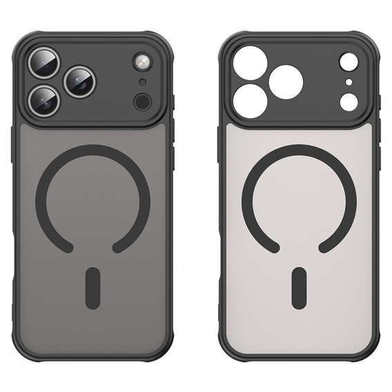Матовый чехол для iPhone 17 Pro Max, для MagSafe, с защитой камеры, черный