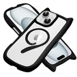 Чехол для iPhone 15, для MagSafe, Cute Cat, чёрный + стекло для экрана