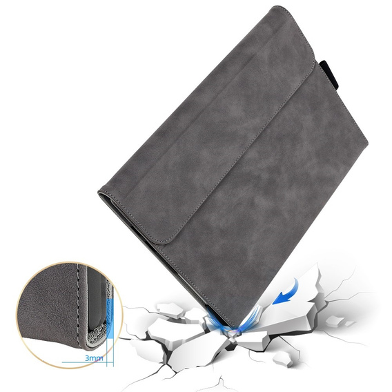 Чехол до Microsoft Surface Go 3/Go 2/Go, Wallet Pen Slot, серый