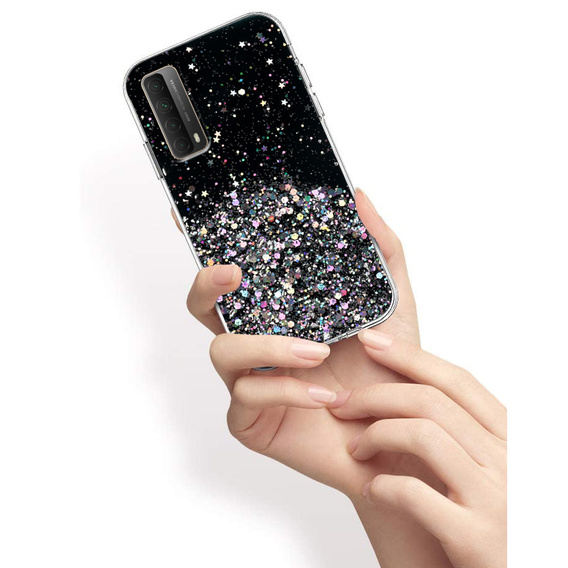Чехол до Huawei P Smart 2021/Y7A, Glittery, чёрный