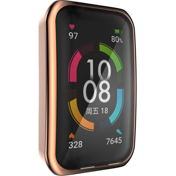 Чохол 2в1 із захистом екрану дял годинника  Huawei Band 6/7, Rose gold