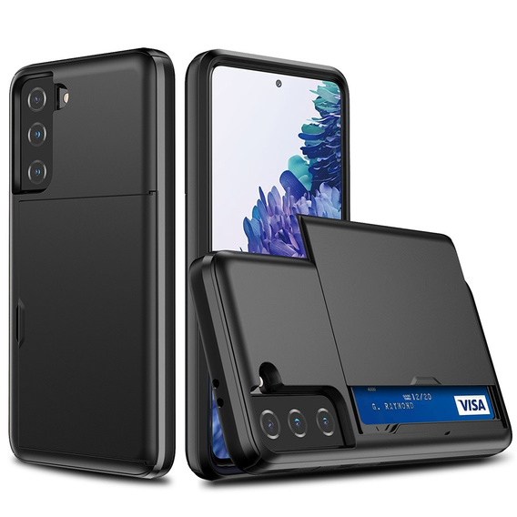 Чехол до Samsung Galaxy S21 FE, Sliding Card Holder, чёрный