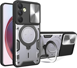 Бронированный чехол для Samsung Galaxy M55 5G, CamShield Slide, серебряный