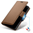Чохол для Realme 12 Pro 5G / 12 Pro+ 5G, ERBORD Glossy Litchi, гаманець з клапаном, коричневий
