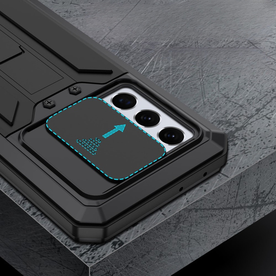 Чехол для Samsung Galaxy S21 Ultra, R-JUST CamShield Slide, бронированный, чёрный