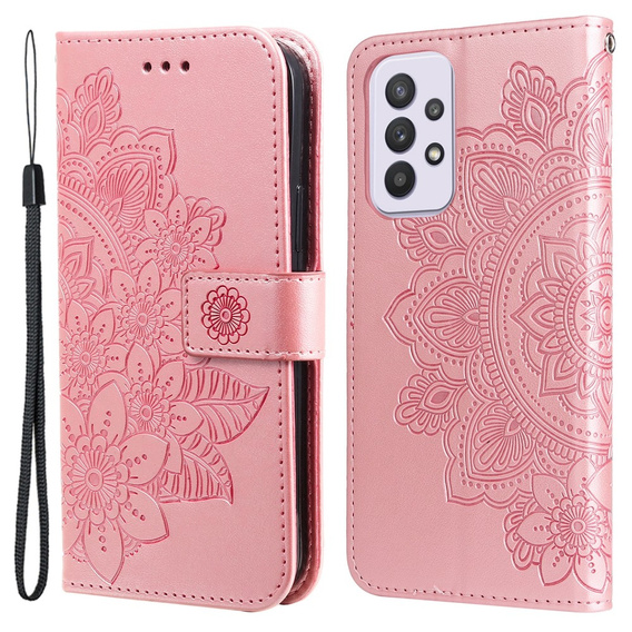 Чохол-книжка для Samsung Galaxy A33 5G, Mandala Flower, рожевий rose gold