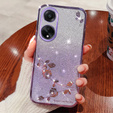 Чохол для Oppo A78 4G, Glitter Flower, фіолетовий