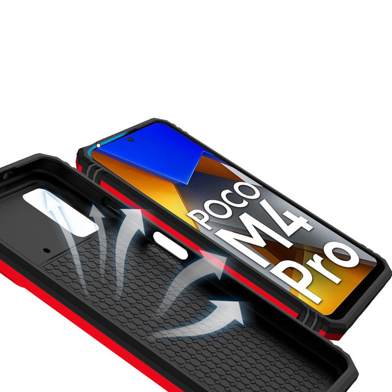 Чехол NOX Camera Slide Xiaomi Poco M4 Pro 4G, CamShield Slide, красный