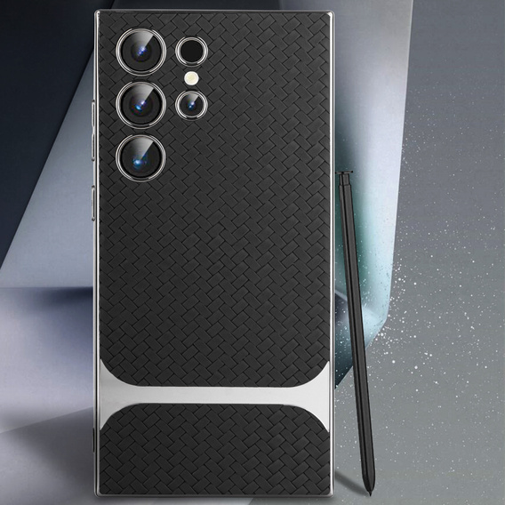 Чoхол до Samsung Galaxy S24 Ultra, GKK Woven Leather, чорний