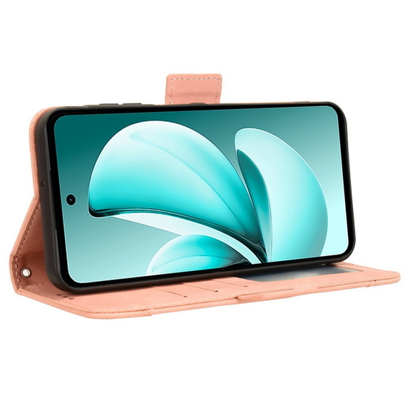 Футляр з клапаном для Realme C71, Card Slot, рожевий