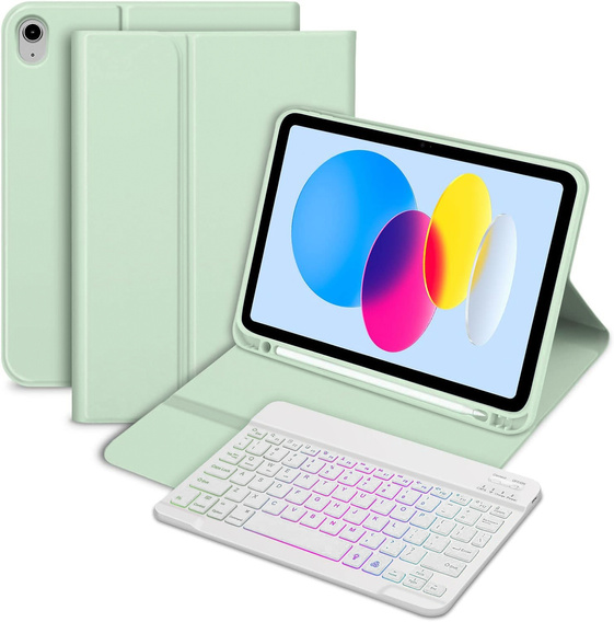 Чехол с подсвечиваемой bluetooth-клавиатурой для iPad 10.9 2022 (10 gen.), зелёный