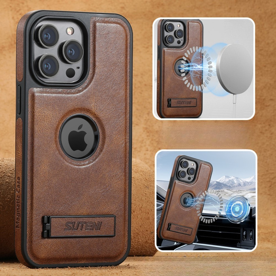 чохол Mujjo Шкіряний до iPhone 15 Pro, MagSafe, Brown
