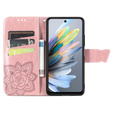 Откидной чехол для Motorola Moto G15 / Motorola Moto G15 Power, Butterfly, розовый rose gold