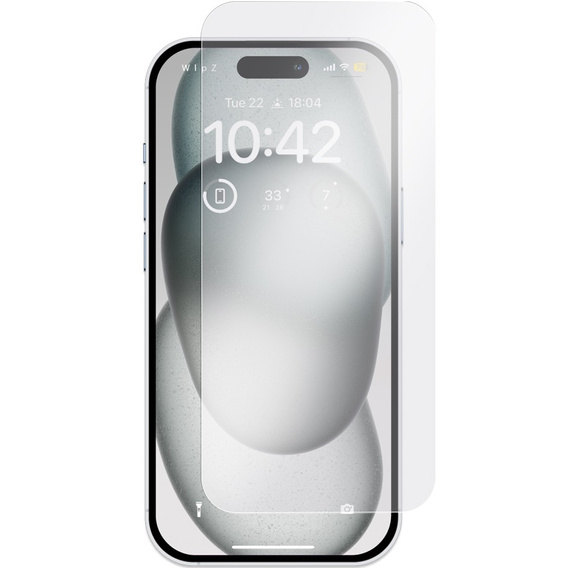 Чехол Spigen для iPhone 15, Liquid Air, чёрный + закаленное стекло 9H