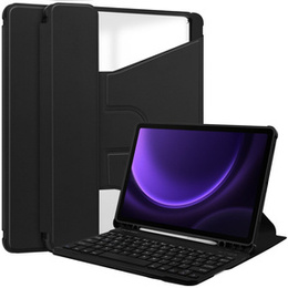 Чехол клавиатура для Samsung Galaxy Tab S10 Lite / S10 FE / S9 FE, Rotary 360° Leather, чёрный