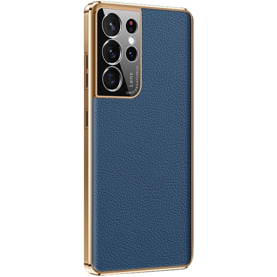 Чoхол до Samsung Galaxy S23 Ultra, Cowhide Leather, темно-синій