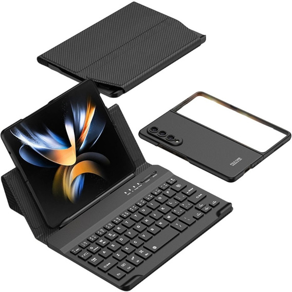 Чохол + клавіатура Samsung Galaxy Z Fold4 5G, Carbon Fiber, чорний