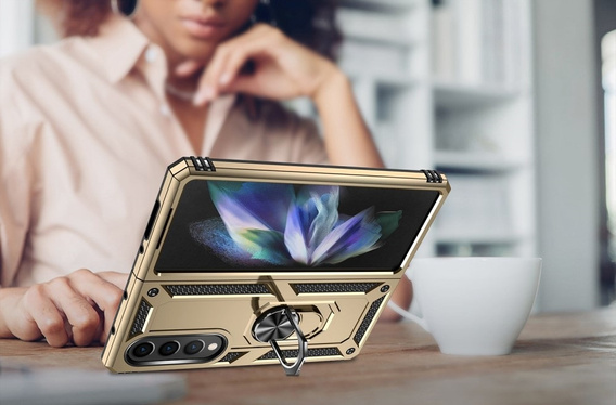 Броньований Чoхол до Samsung Galaxy Z Fold 4 5G, Nox Case Ring, золотий