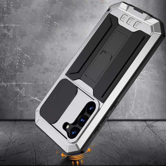 Броньований чохол для Samsung Galaxy S23 Plus, R-JUST CamShield Slide, сріблястий