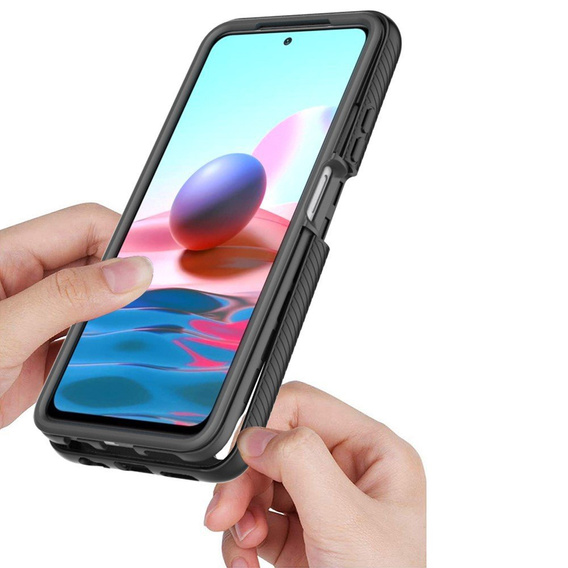 Чoхол Shockproof до Xiaomi Redmi Note 10 / 10S, із захисним екраном, м'яти