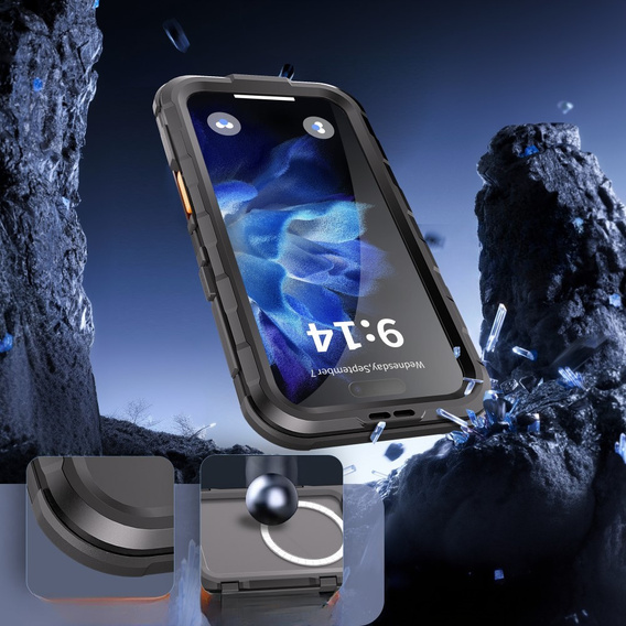 Водонепроникний чохол IP68 для iPhone 16, SHELLBOX MagSafe, чорний