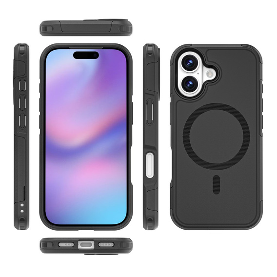 Чехол MagForce для iPhone 17, для MagSafe, бронированный, черный