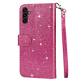 Откидной чехол для Samsung Galaxy A36 5G, Wallet Zipper Pocket Glittery, розовый