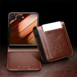Коричневий шкіряний чохол-гаманець для Samsung Galaxy Z Flip7